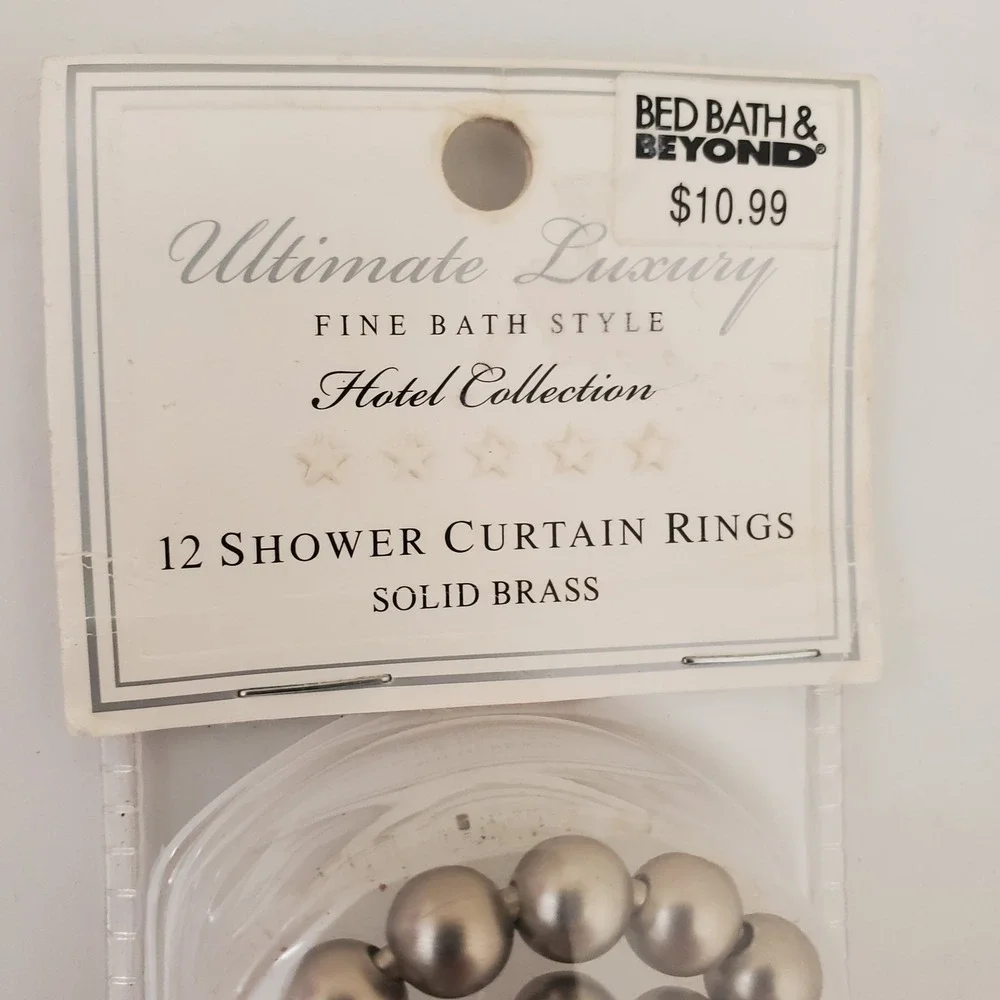 Bed Bath & Beyond Ultimate Luxury 12 Shower Curtain Rings Hooks Satin Nickel